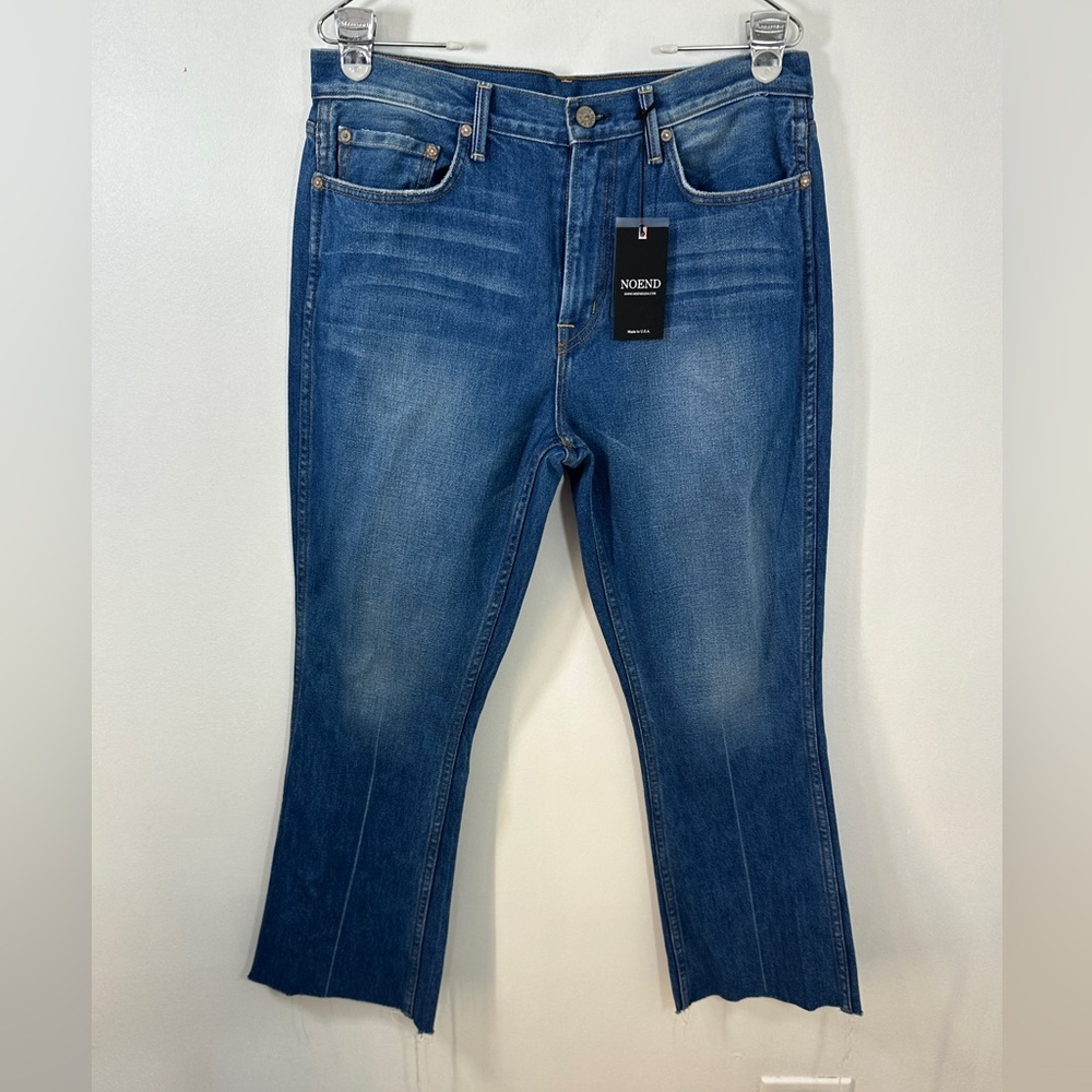 NOEND DENIM raw hem dark wash jeans 3i